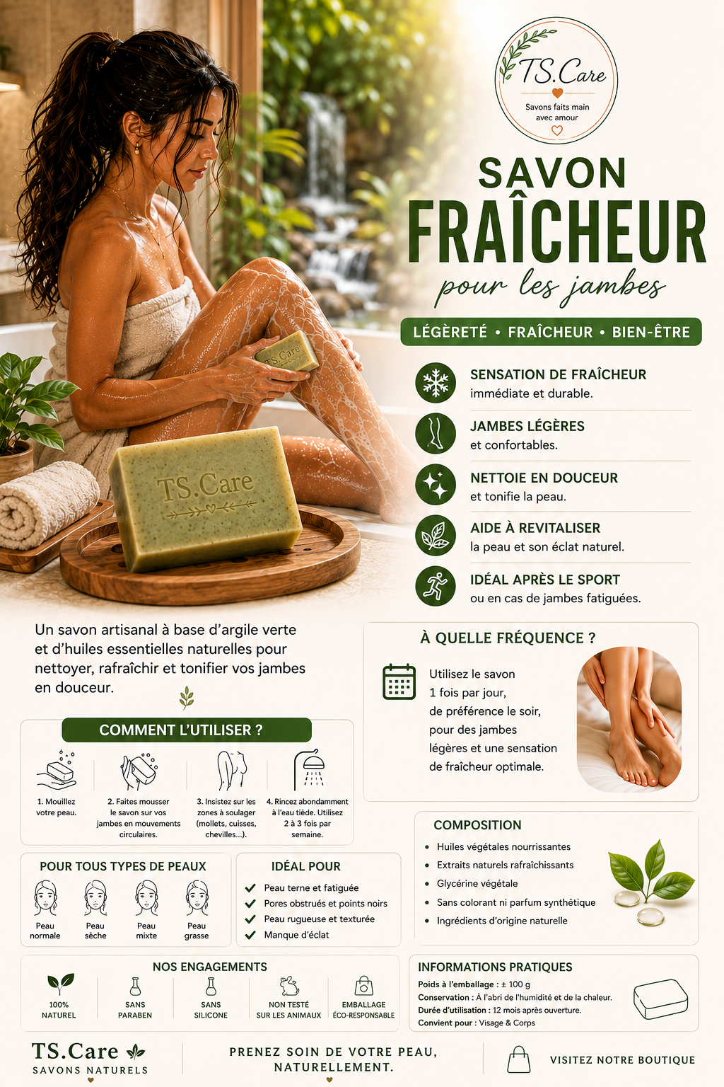 Savon Fraîcheur – Jambes Légères | TS.Care