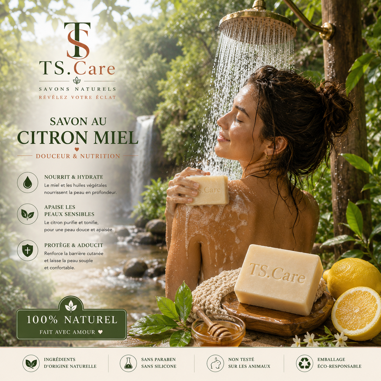 Savon au Citron & Miel – Douceur & Nutrition | TS.Care